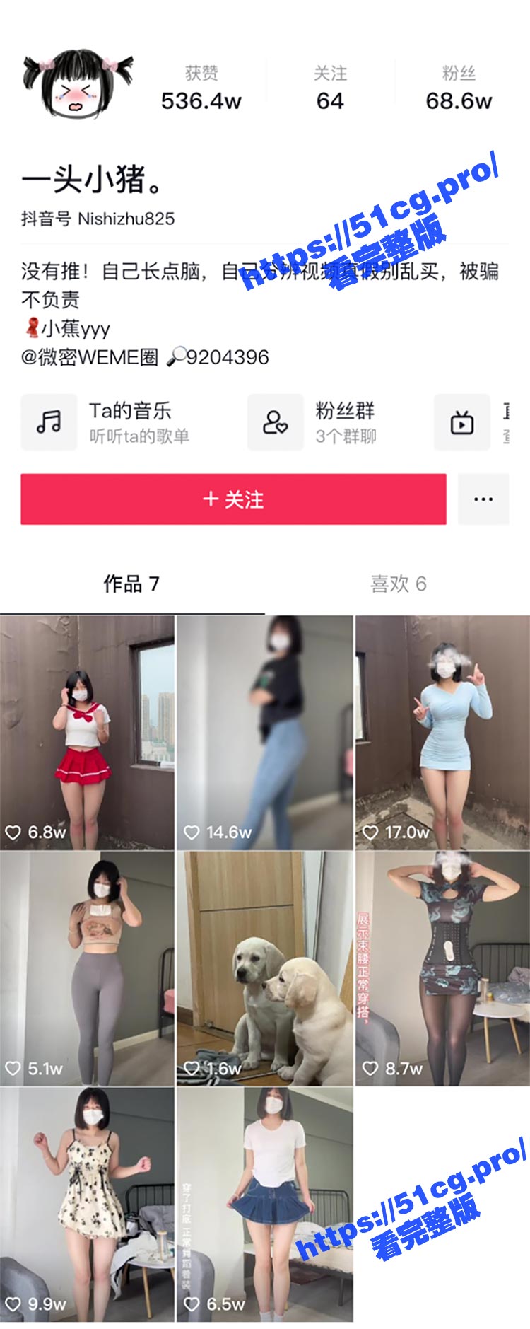 抖音一头小猪 68w粉丝 丰臀巨乳小姐姐 掌控流量密码