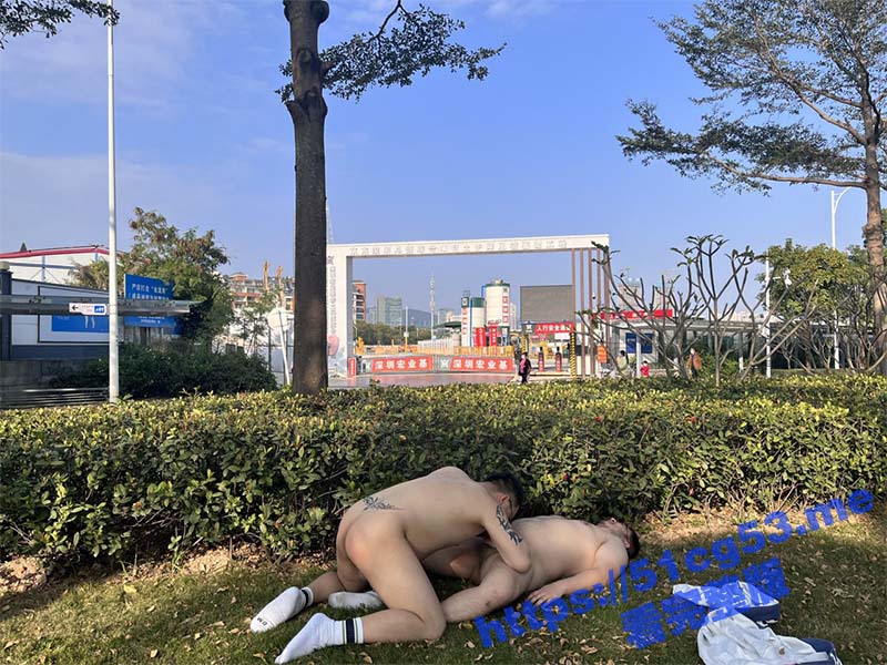 重口味男同户外露出 深圳两个肥猪男同 大白天在绿化带玩花活 林子大了真是什么鸟都有啊