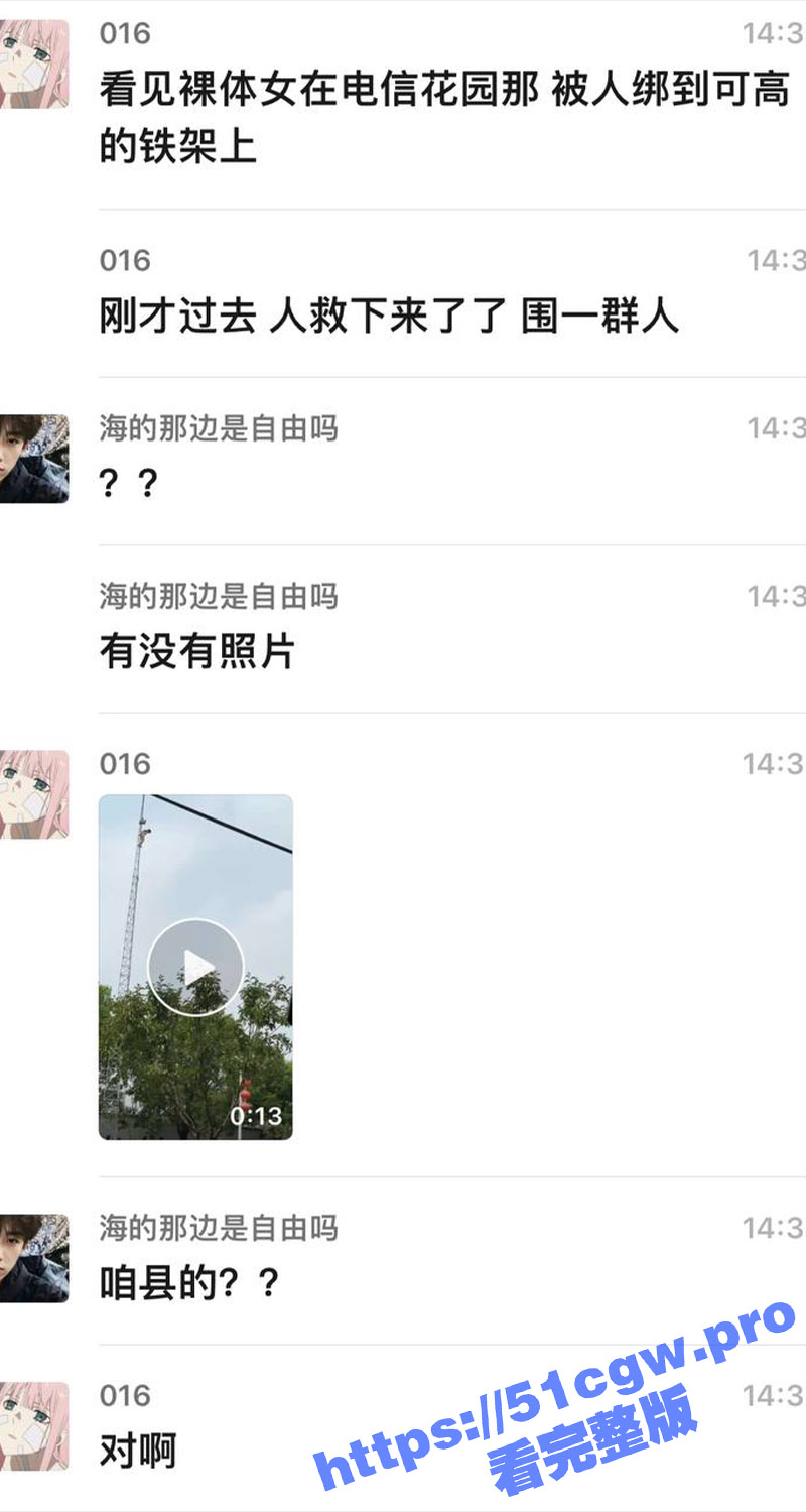 一裸女被反手捆绑在十几米的电线高塔上 难道这也是主人的任务吗？玩得真TM的大