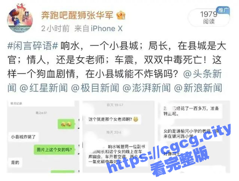江苏响水城管局副局长 苏阳 与响水银河路小学教师 王海萍 偷情车震中毒死亡！10分钟车震视频不慎流出！