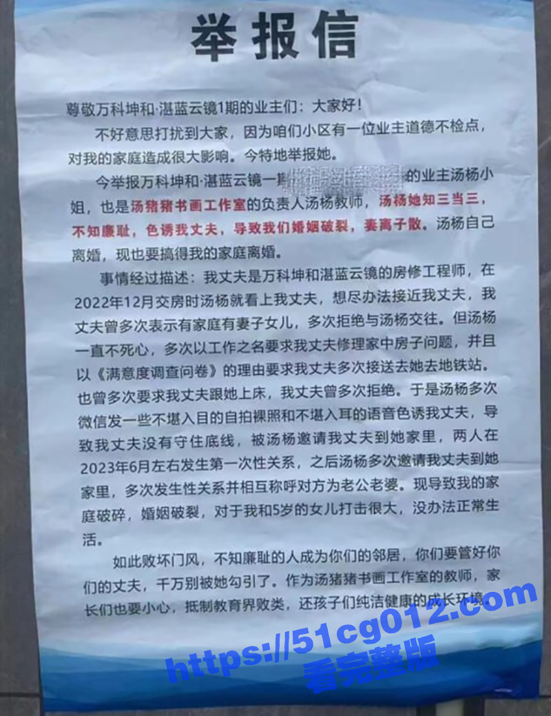 浙江宁波江北区 汤猪猪书画工作室 汤杨 知三当三同时涉足三个家庭 被三位妻子联名举报 露脸性爱视频曝光！