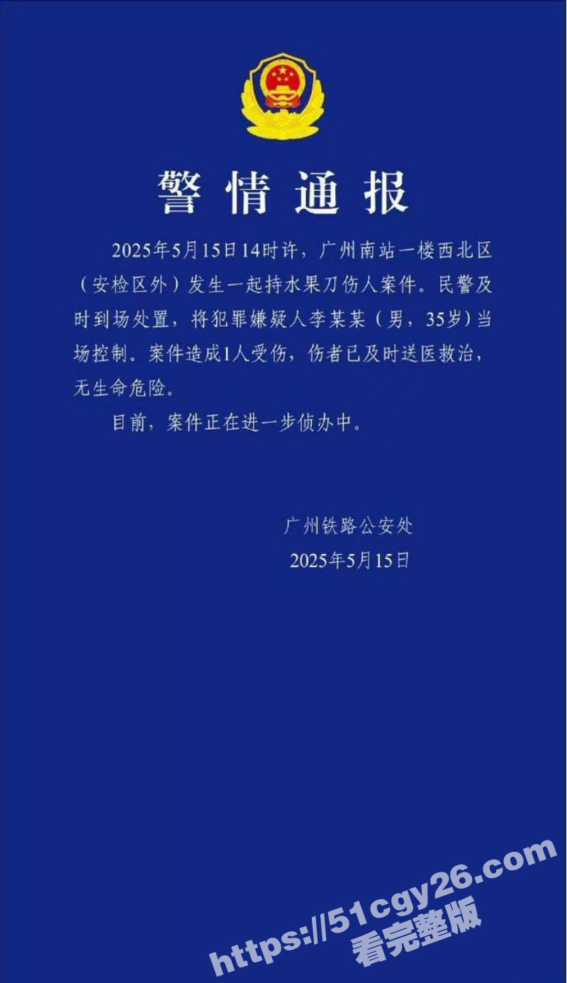 广州南站 一男子手持水果刀当众捅人 随后被乘警与多名乘客齐力制服 现场多视角视频曝光！
