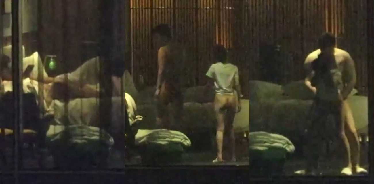 五星级酒店偷拍情侣做爱 长腿美女被按在窗前大力抽插