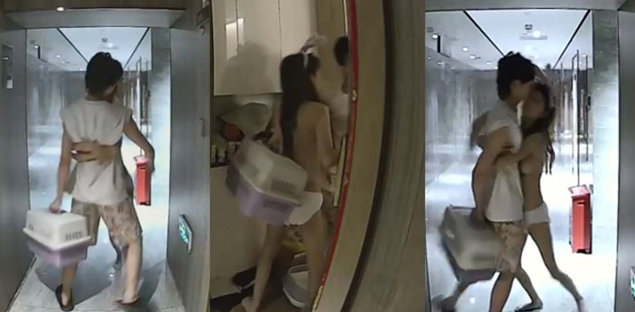 监控录像抓拍 集美饥渴难耐化身女色狼 竟没穿衣服在走廊追男人 这个是真羡慕哭了！
