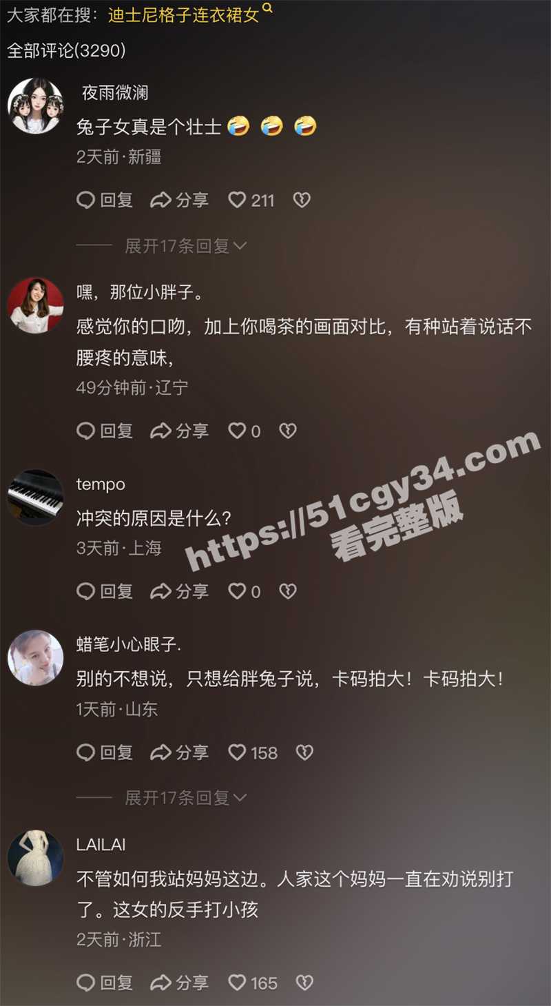 上海迪士尼情侣和一家三口打架露奶现场视频（10）