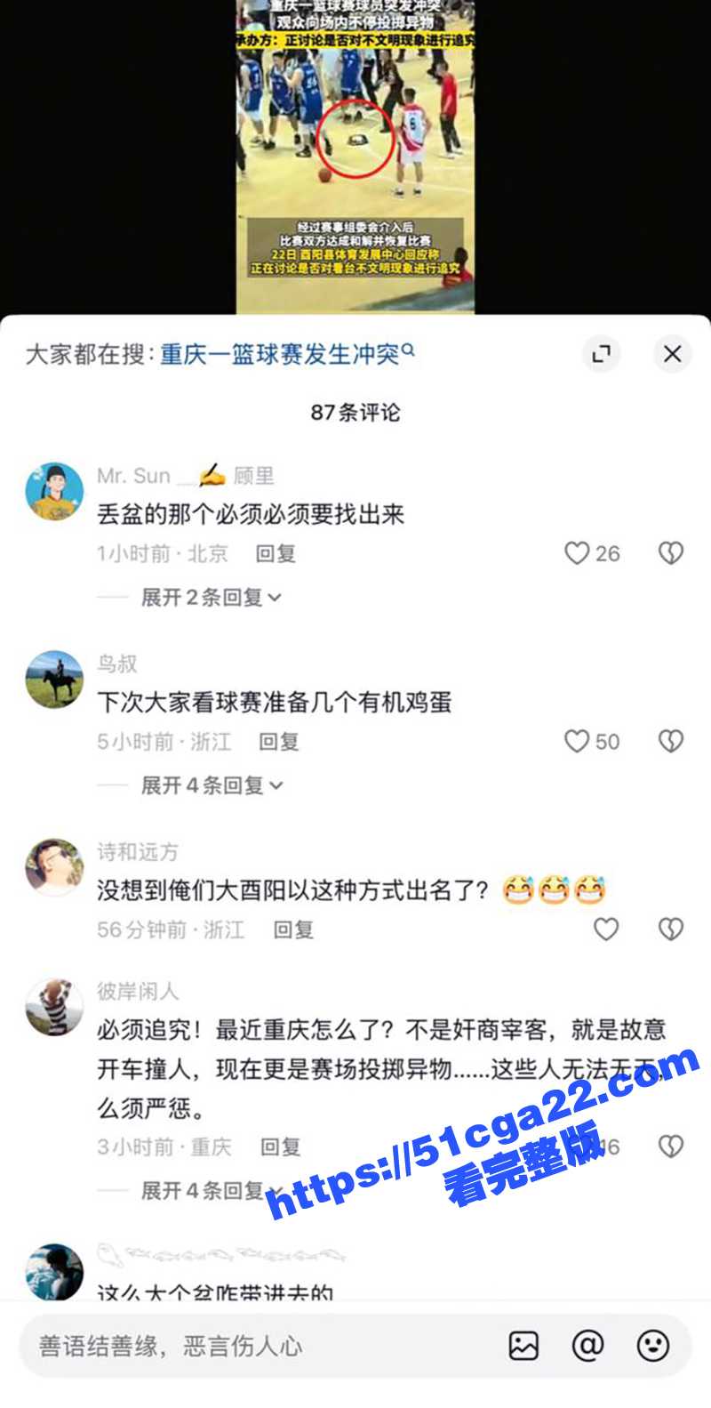 重庆篮球赛冲突事件视频曝光 8 拷贝