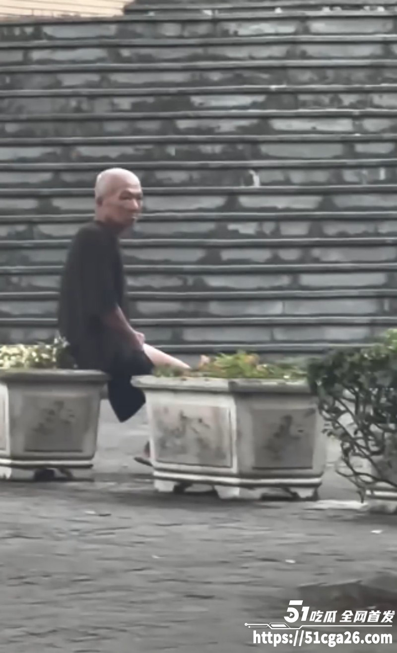 白发大爷街头晨练打飞机02