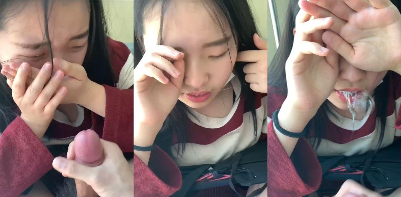 00后清纯学生妹 与男友学校楼道激情打炮 口爆浓精唾液拉丝 后入肥臀淫水横流！