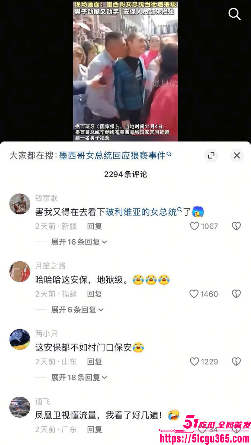 墨西哥女总统谢因鲍姆街头遭醉汉咸猪手 7