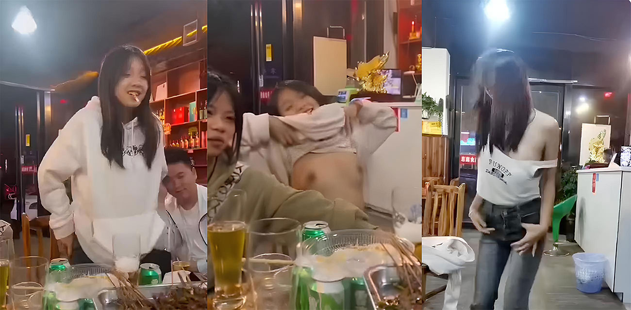 凯里反差骚货酒桌发浪 在异性起哄下撩衣露奶 妖娆骚舞吊带滑落露点 现场画面淫俗不堪！