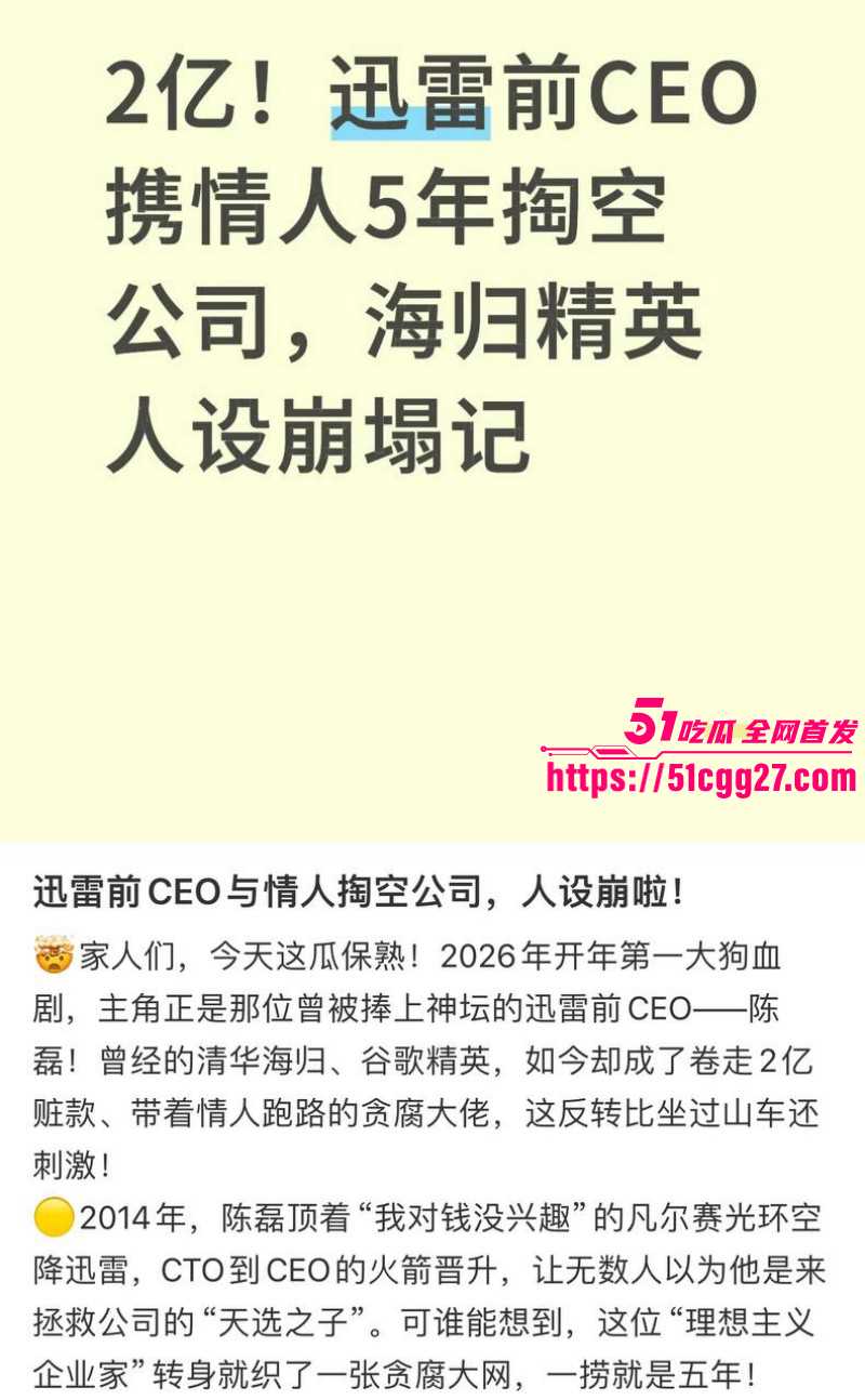 迅雷前CEO陈磊狗血男女总裁案014