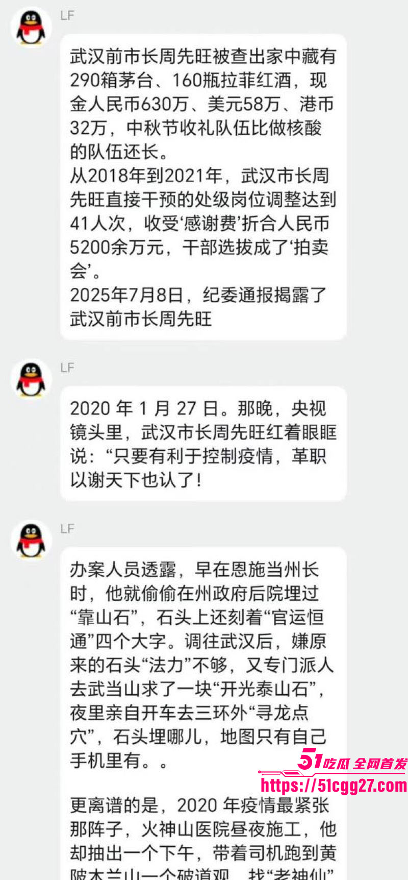 武汉前市长周先旺塌房实锤 16