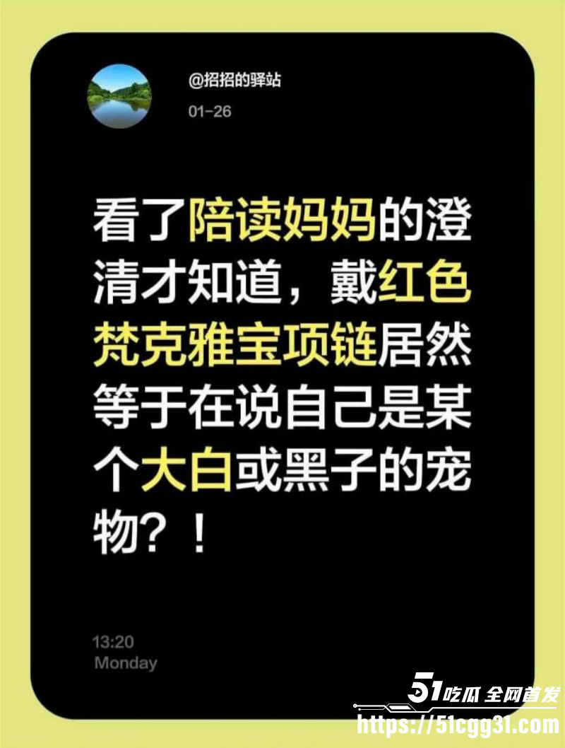 陪读妈妈硬刚牢A被曝戴梵克雅宝项链013