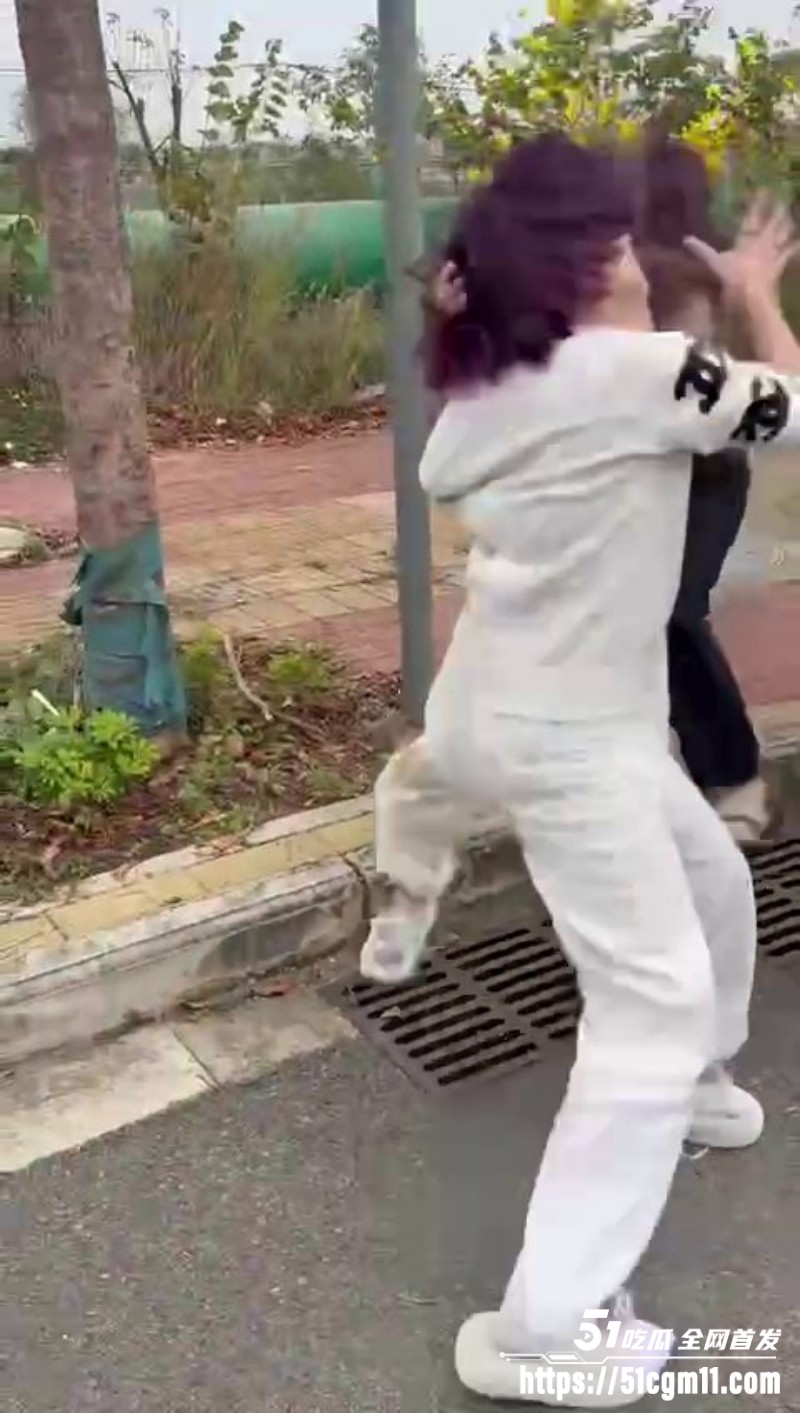 马路街头惊现精神小妹三打一现场  3