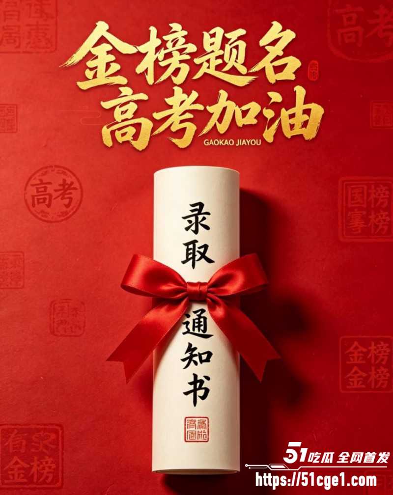 51吃瓜祝福高考生 高考加油金榜题名 爆分逆袭人生开挂 暑假狂欢吃瓜等你来！