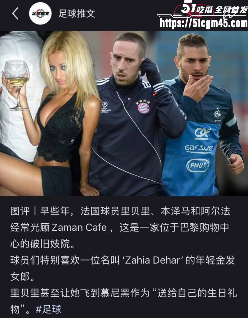 法国国家队世界杯前最大丑闻 本泽马与里贝里招妓门炸穿球队 女主却成时尚女王！