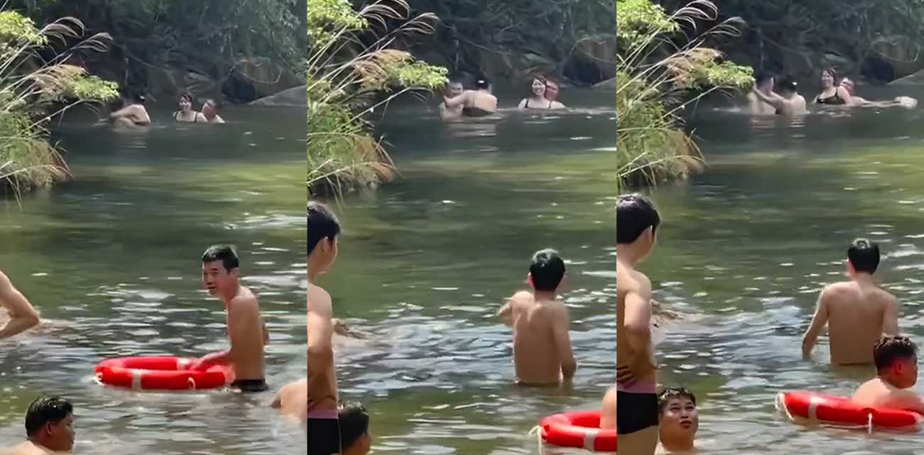 河边纳凉惊现情侣水中野战 骑乘裸男激情起伏 抱操加速打桩 惨遭围观偷录