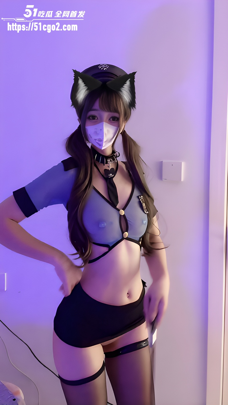 00后萝莉 土豆喵 千元定制福利 身穿警服语言挑逗 假屌抽插呻吟发骚