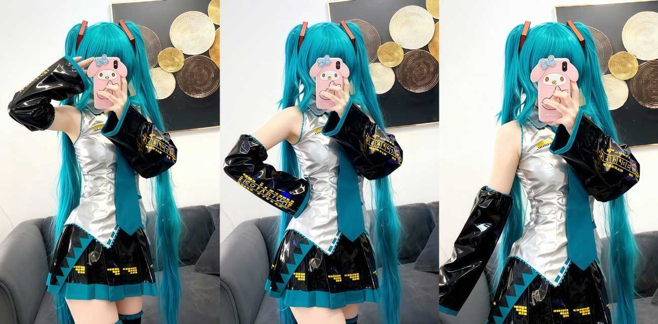推特极品萝莉 萌白酱 cos初音未来 手持按摩棒疯狂自慰 白虎嫩穴被插的通红超淫荡