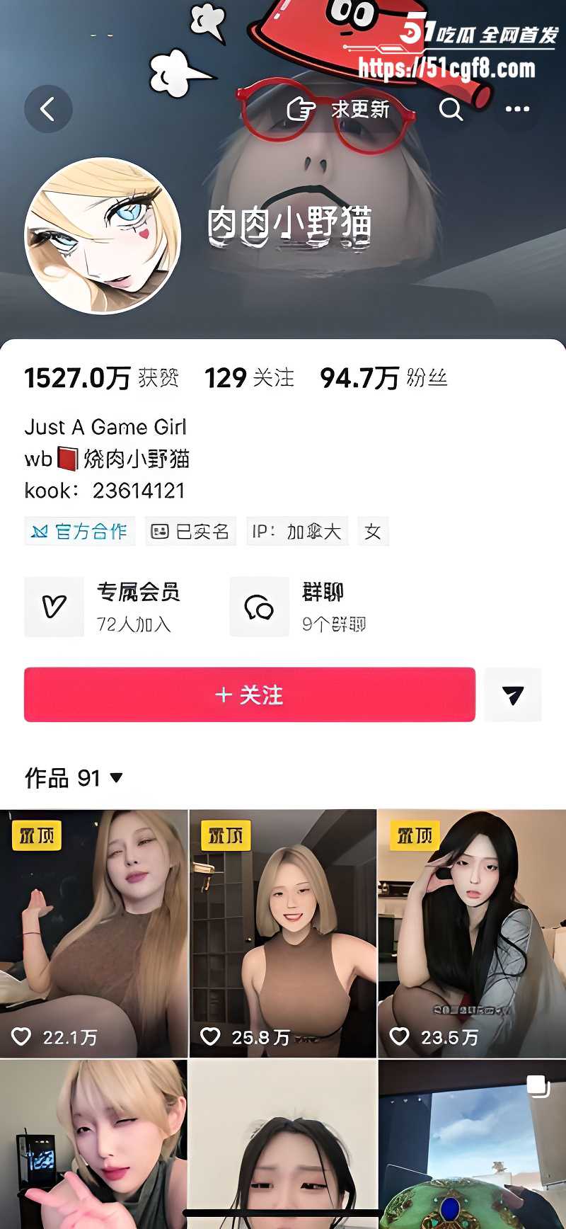 抖音百万粉网红 肉肉小野猫 情趣内衣大秀 妖娆身姿骚舞扭动 翘臀狂甩尺度拉满！
