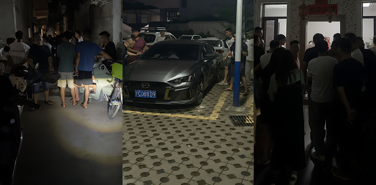 潮汕抓奸现场 车震被抓现行 老公带家族上女方家要说法 吃瓜群众原地开圈围观！