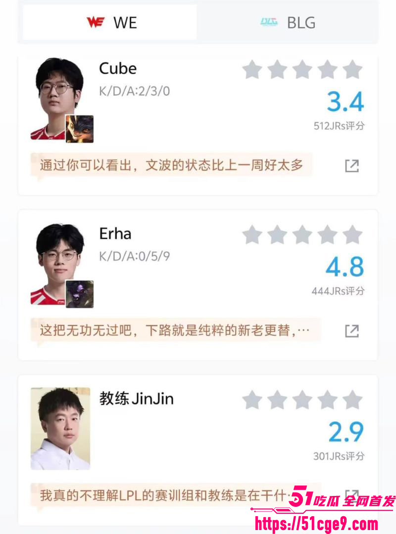 BLG2比0完胜WE 12