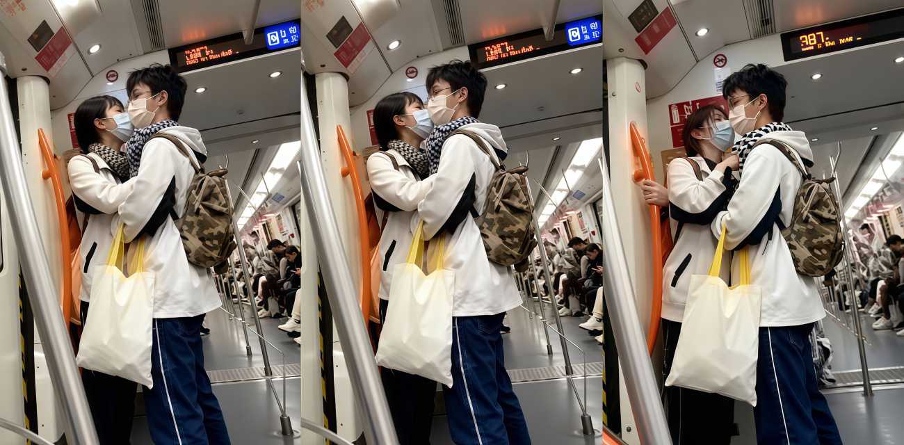 00后小情侣地铁上整活 当众又摸又扣胆子真大 公共车厢直接上手 女生配合到身体发抖