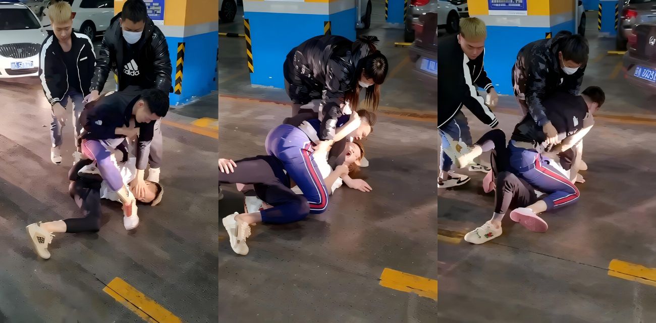 精神小伙不自量力 地下车库挑衅 被一脚踹飞三米 围观群众笑出声！