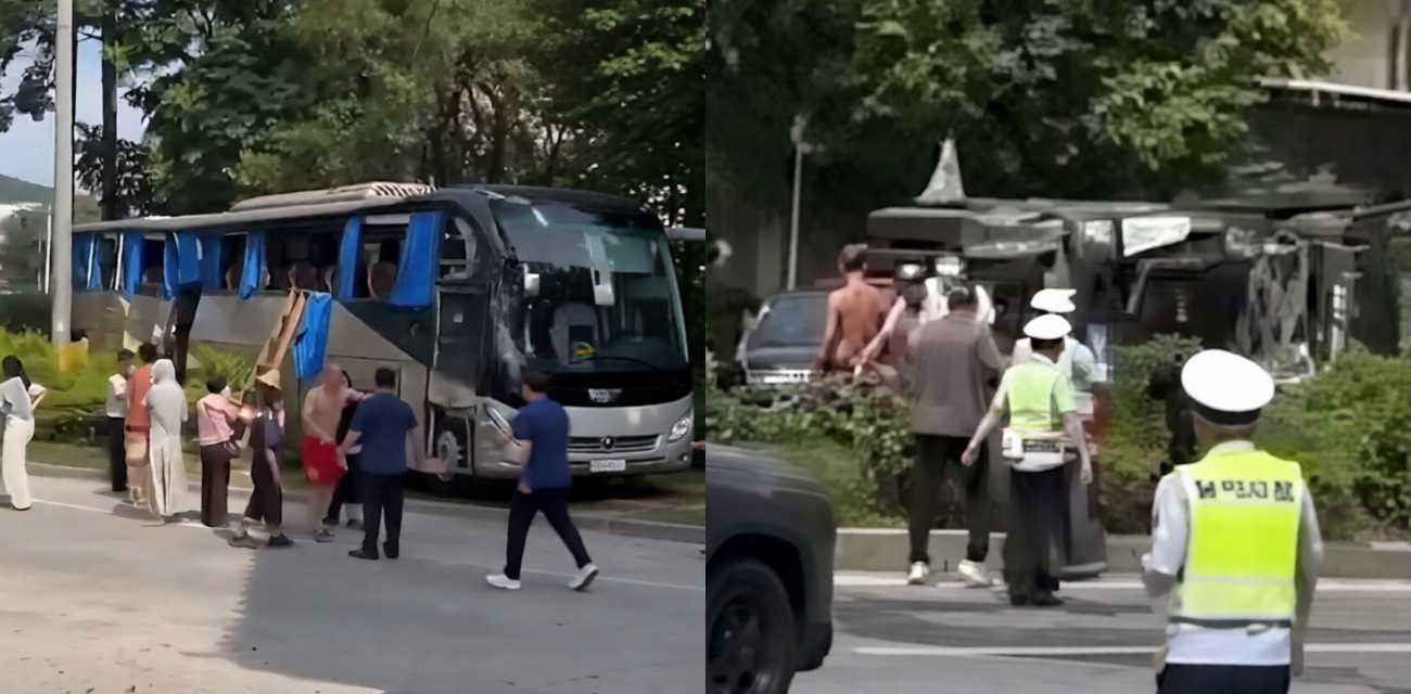 广东潮州 溪口路段重大交通事故 大货车硬刚旅游大巴 事故造成6人死21伤！