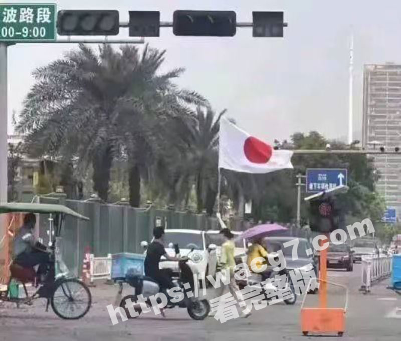 温州女子举日本膏药旗在中国大街头游走 这是精神病还是日杂的挑衅 怎么没人给她上一课