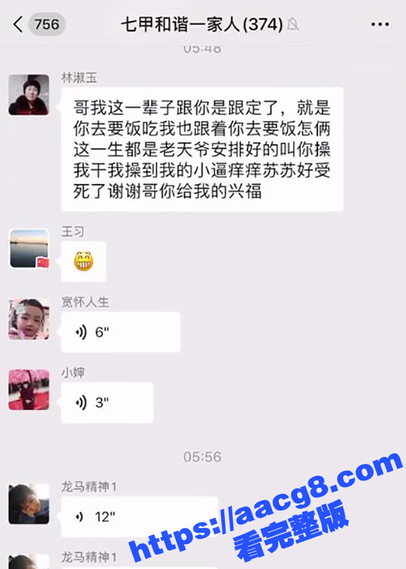 七甲村林淑玉淫语错发群聊事件 发给情夫的消息误发到村微信群里 炸裂说：小逼被操的很舒服 谢谢哥给的性福