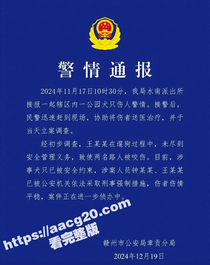 江西赣州母女被恶犬撕咬事件 母女公园散步惨遭四条狗围攻撕咬 伤口都能塞进一只手 现场监控画面流出 血腥慎入！